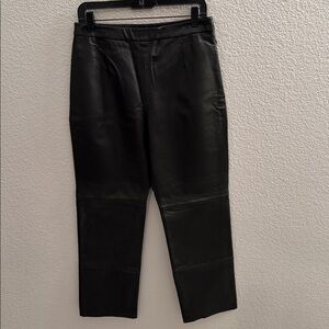 Clio High Waist Relaxed 100% Leather Black Pants For Women Size 12
